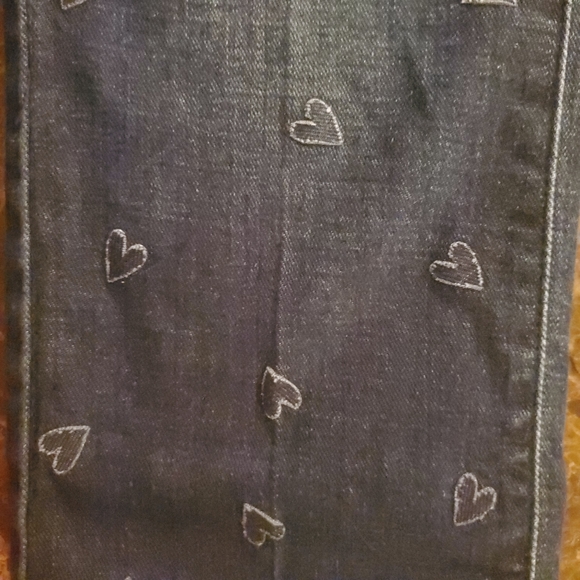 Marc Cain N2 Size 6 Cropped Heart patchwork frayed jeans NWT - Picture 4 of 11